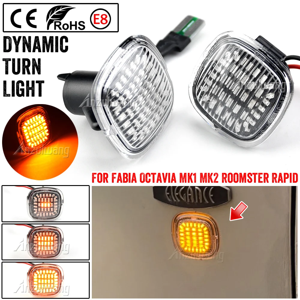 

2 pieces Dynamic LED Turn Signal Blinker Mirror flasher Light For Skoda Octavia Mk2 2009-2013 Facelift