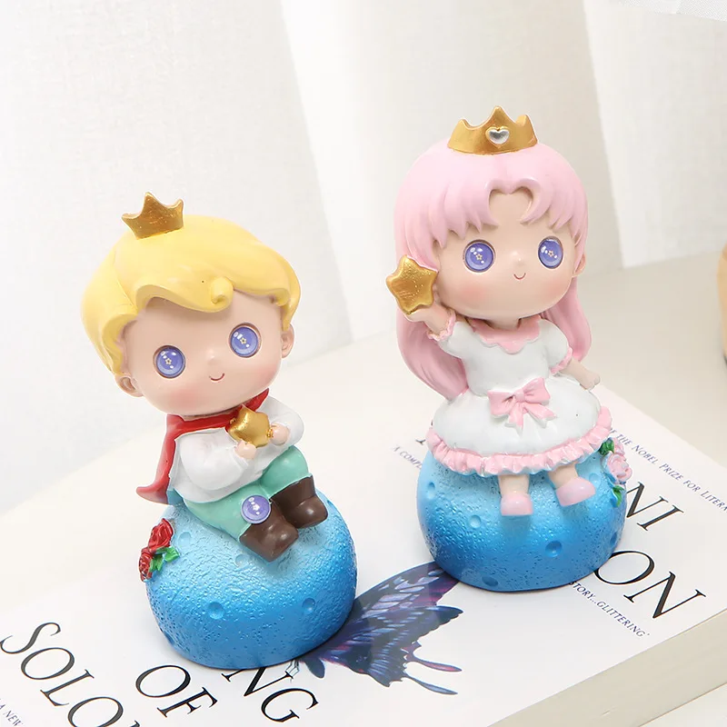 Cute Prince Princess Resin Statues Sculptures Kawaii Room Decor Birthday Gifts Toys DIY Party Decoration Desk Art Model Figurine