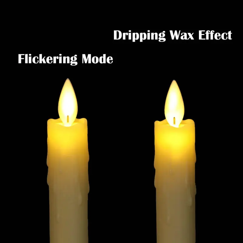 30szt Swinging Dipped Wax Moving Wick Dancing Flame Led Taper stick candle lamp Home Wedding Xmas Bar party Church Decor 25CM(H)