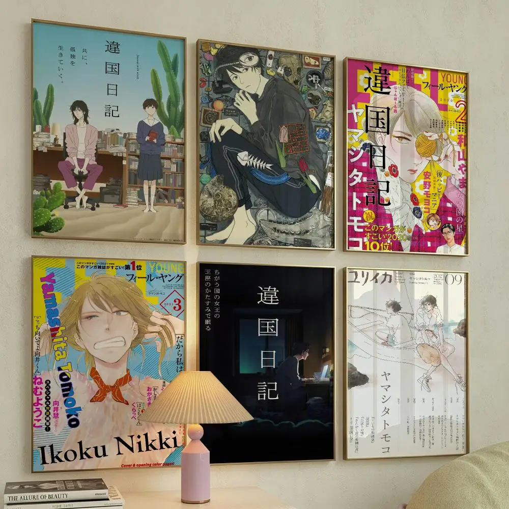 Anime I-Ikoku Nikki Poster Self Adhesive Wall Stickers Removable Room Decor Aesthetic Space Murals Fancy Gift