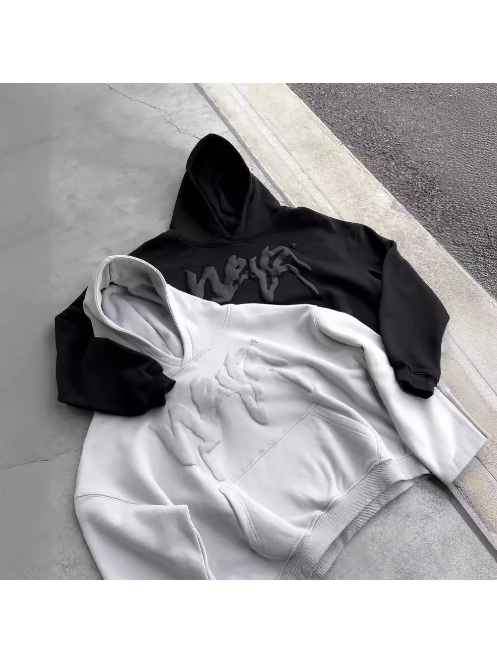 الأوروبية والأمريكية 2025 الهيب هوب الأبجدية رغوة مطبوعة هوديي الخريف/الشتاء شخصية الرجال والنساء هوديي #2