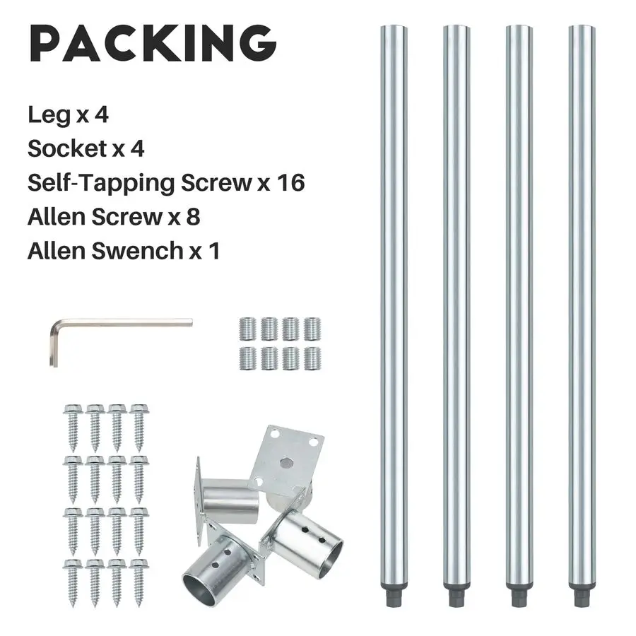 Galvanized Legs for Work Table 33.5 inch Replacement Galvanized Legs Fits Commercial Food Prep Stainless Steel Utility Table or