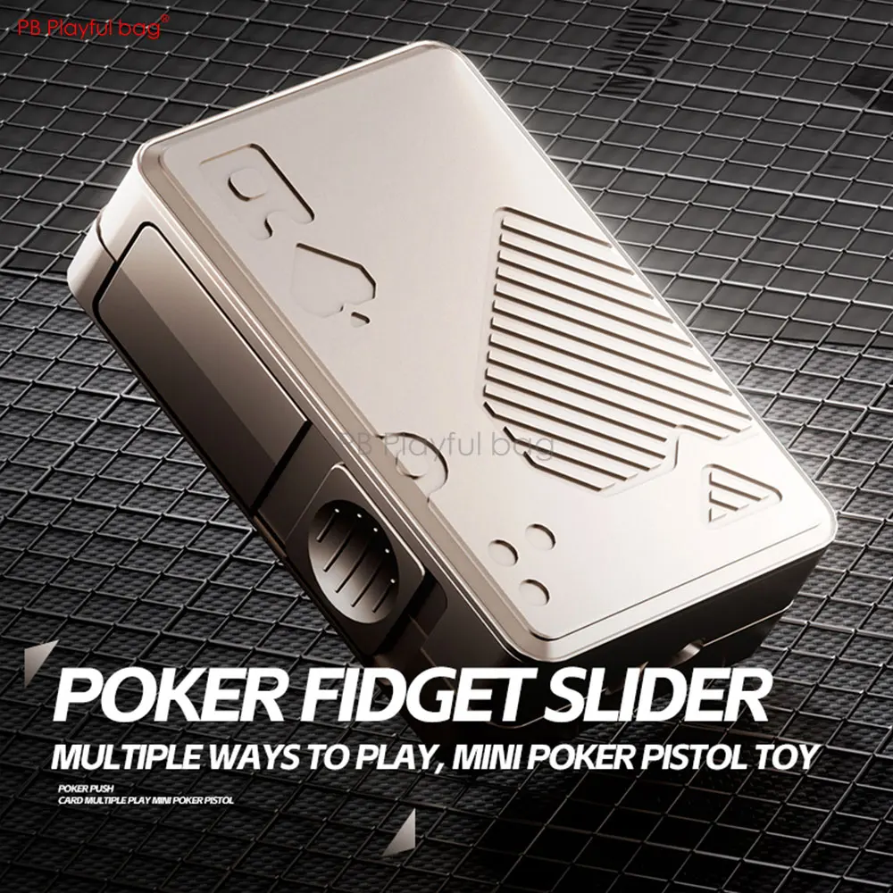 2024 Poker Fidget Slider Mini Throwing Shell Toy Gun EDC Push Card Boy Adult Decompression Toy Stress Relief Entertainment TS50