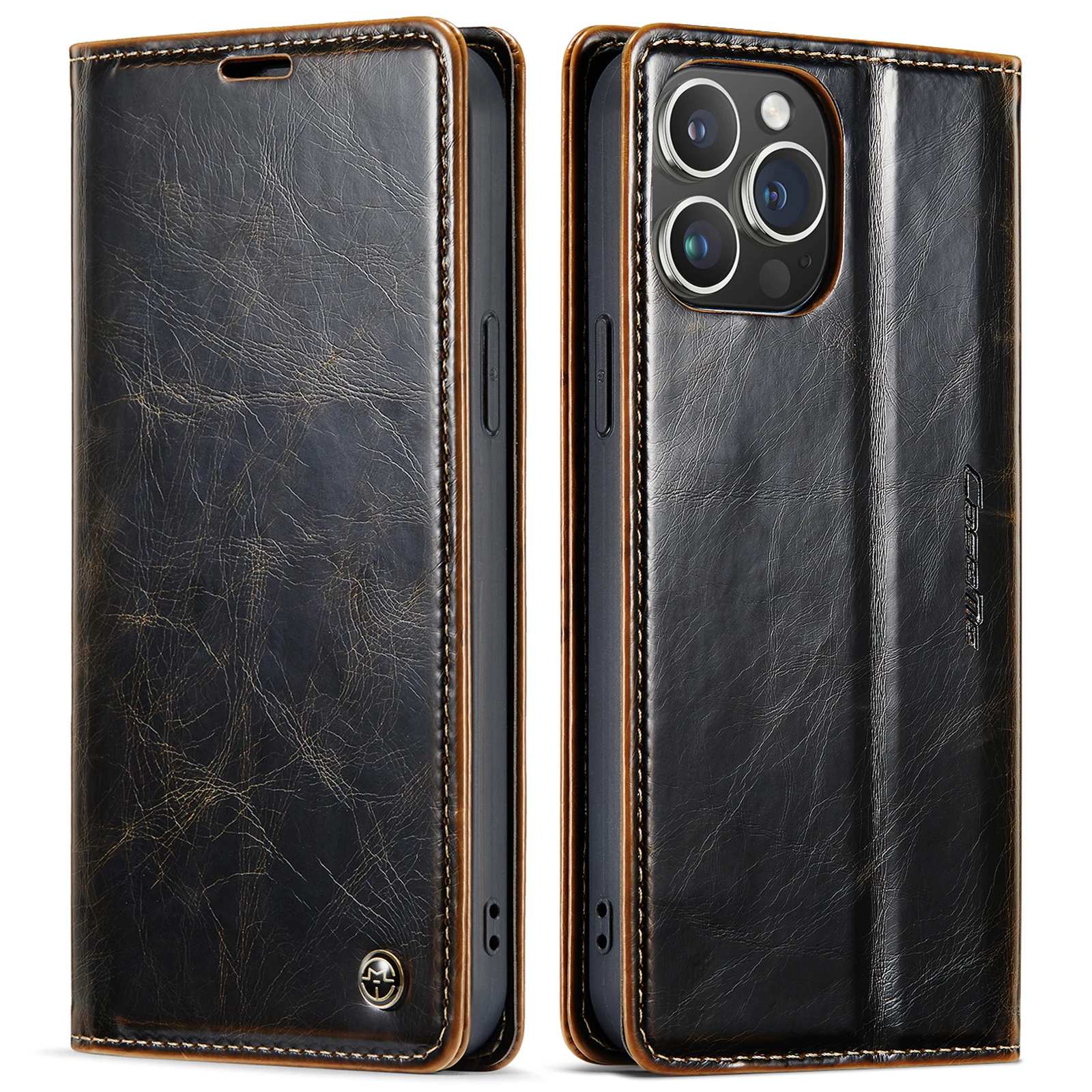 Magnetic Leather Wallet Case For iPhone 16 15 14 Plus 13 12 11 Pro XS Max XR X 7 8 Plus Luxury Flip Card Slots Shockproof Cover