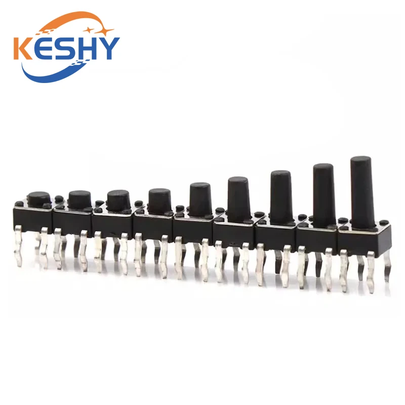 50PCS 4.5X4.5X3.5/3.8/4.5/5/6/7/8/9/10/11/12MM 4Pin DIP 12V PCB Tiny Button Tact Switch 260GF Momentary Tactical Push Button