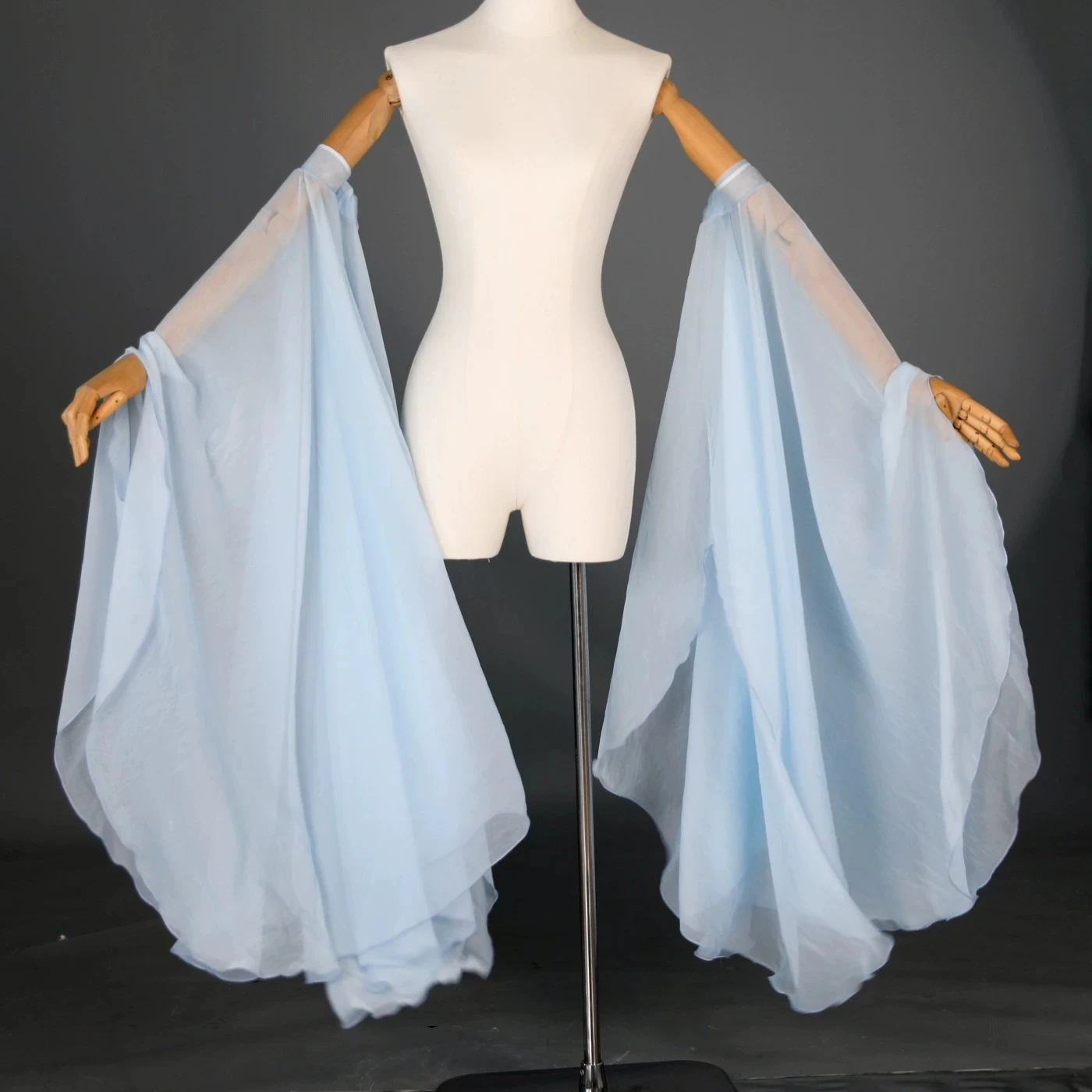 Chinese Hanfu Flowing Water Sleeves Women Dance Costume Elegant Lace Up Arm Sleeve Classical Ethnic Dance Accessory