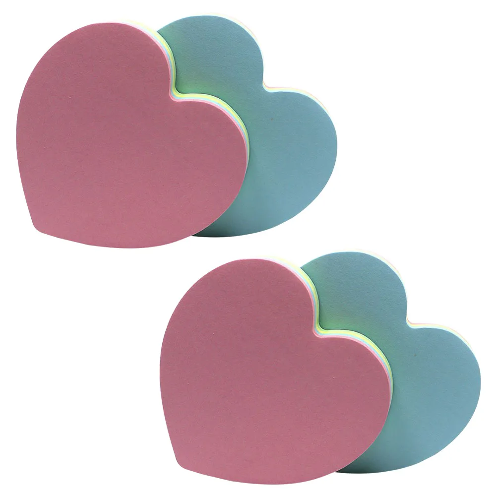 

4 Pcs Heart Practical Memo Notes Portable Post-notes Pads Writing Stickers Paper Lovely Office Index