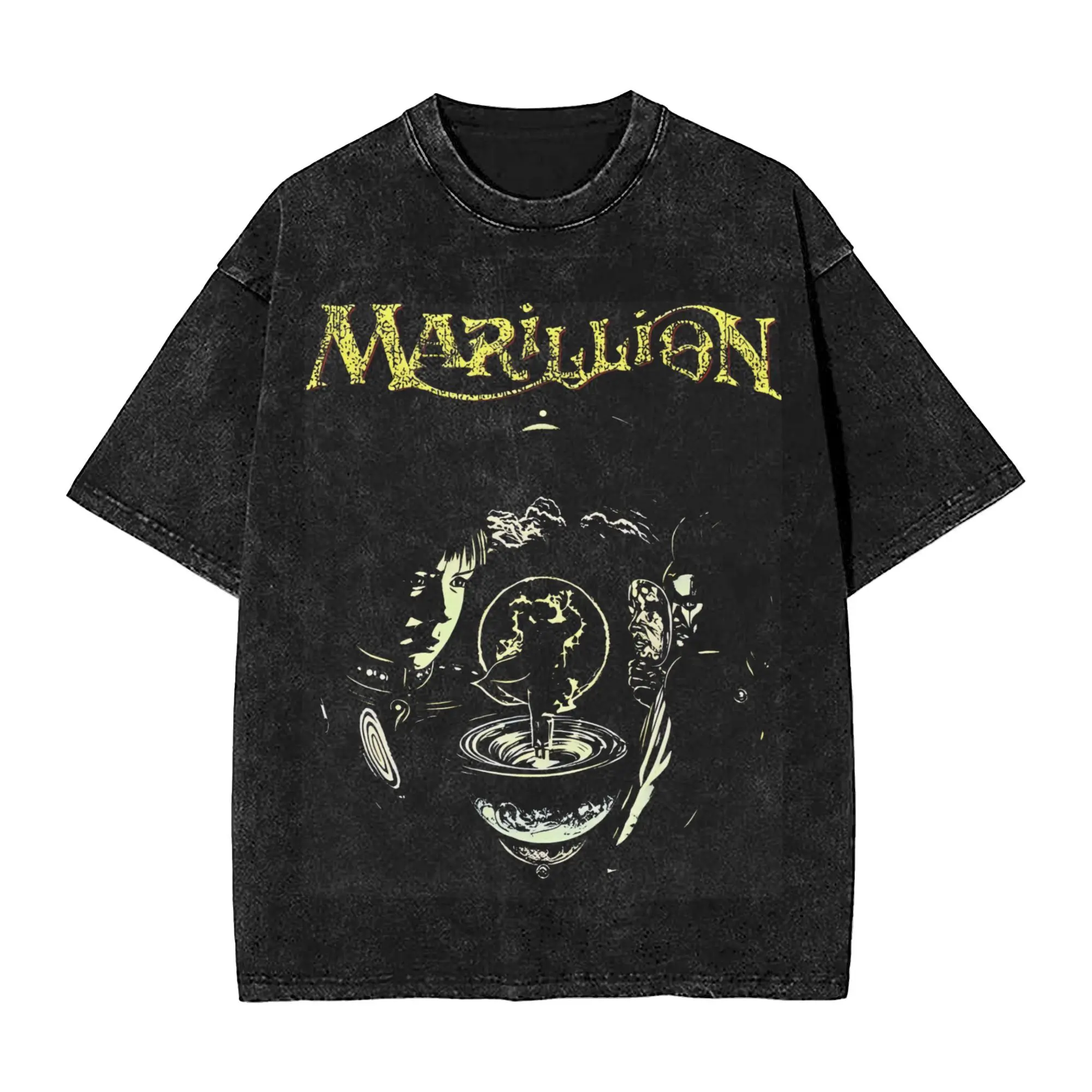 Marillion Progressive band  Outfit Washed T Shirts for Men Women Streetwear Hip Hop T-Shirt Graphic  Tees Tops Short Sleeve