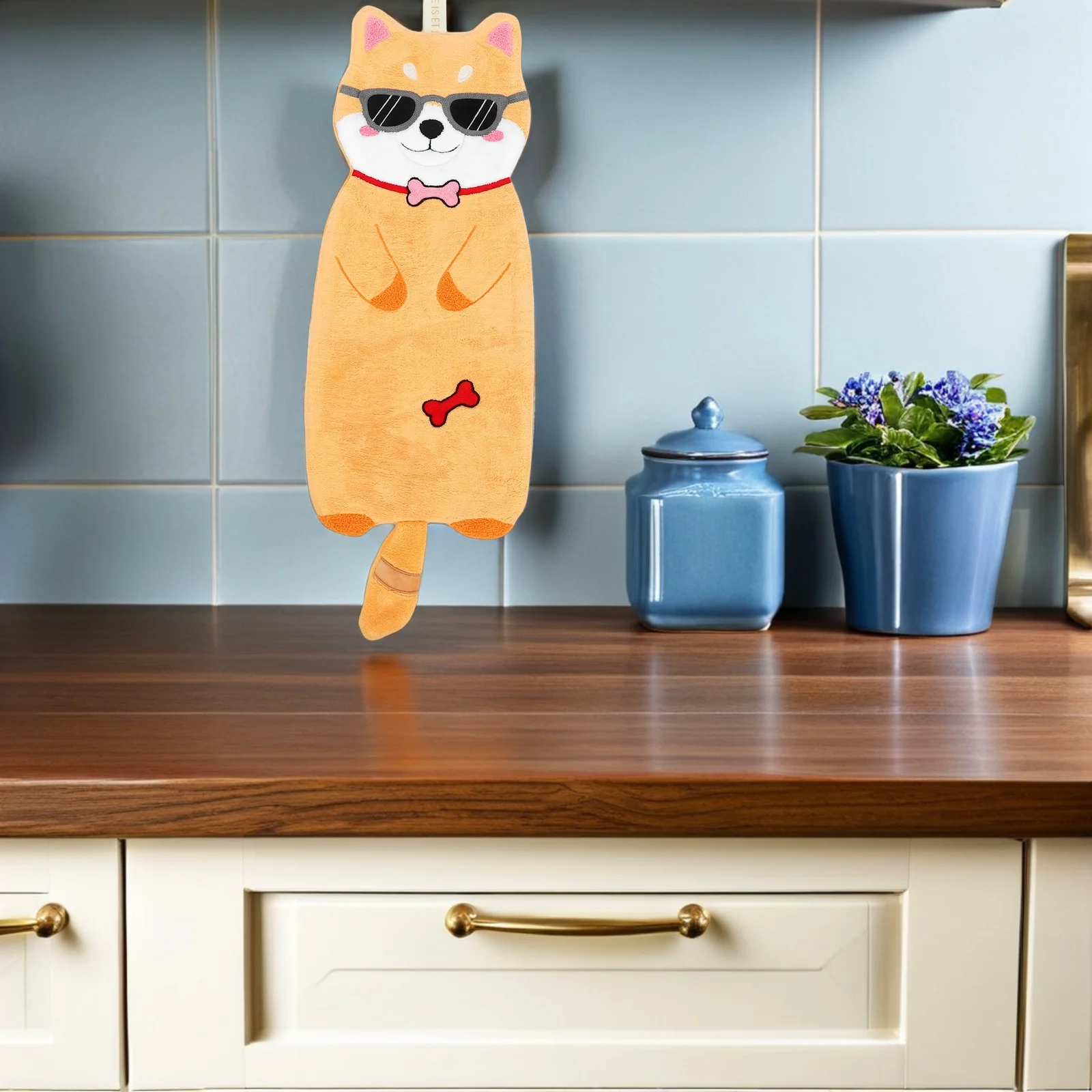 Мягкое полотенце с изображением мультяшных животных, для кухни и ванной