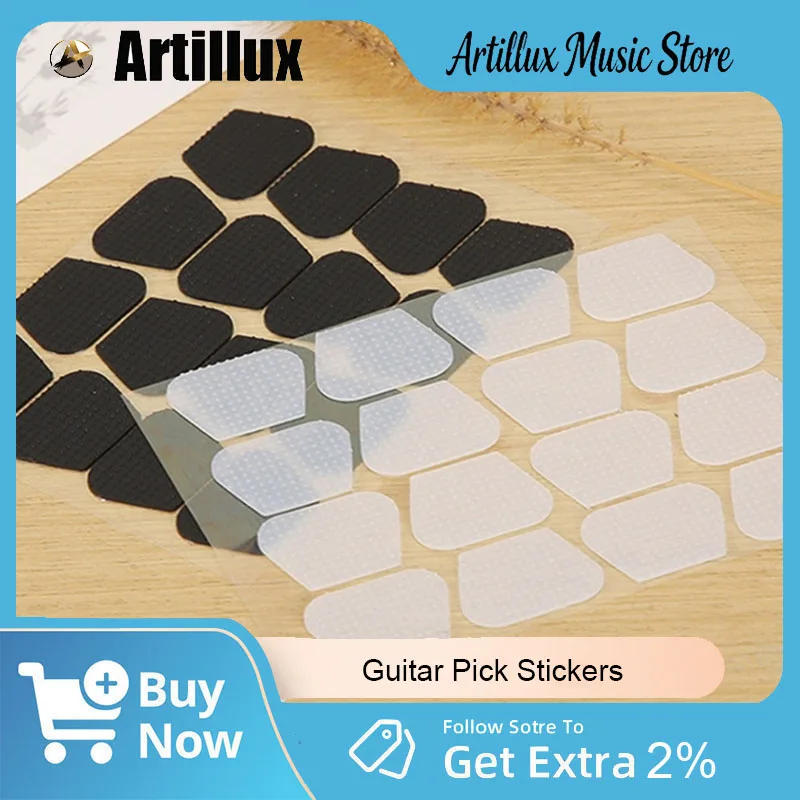 Artillux Guitar Pick Grip Silicone Stickers With Antislip Texture Washable Guitar Pick Stickers for Enhanced Playing Stability