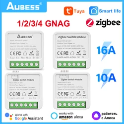 Tuya ZigbeeSmart Switch Module 2 Way Control DIY Breaker 1/2/3/4 Gang Smart Home Work With Alexa Google Home Yandex Alice