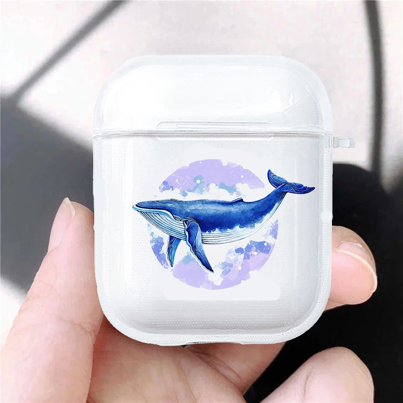 Luxury killer whale Soft silicone Case For NEW AirPods Pro 1 2 3 4 Couple Clear Silicone Wireless Bluetooth Earphone Box Cover