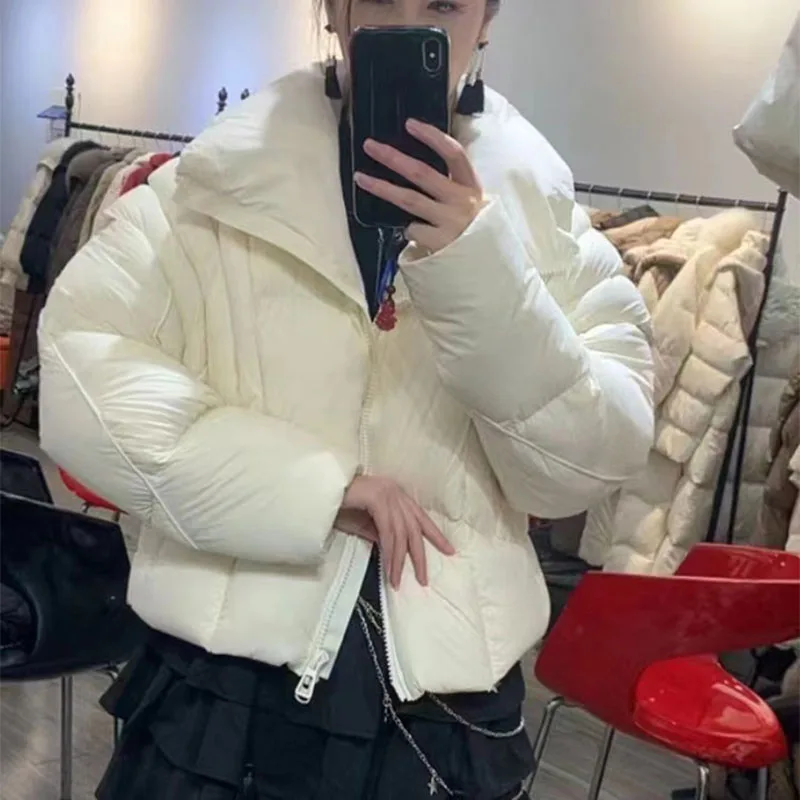 Stand Collar High Quality Women Coat 2025 New Winter Thick Down Jacket Detachable Sleeves White Duck Down Women Down Jacket H560