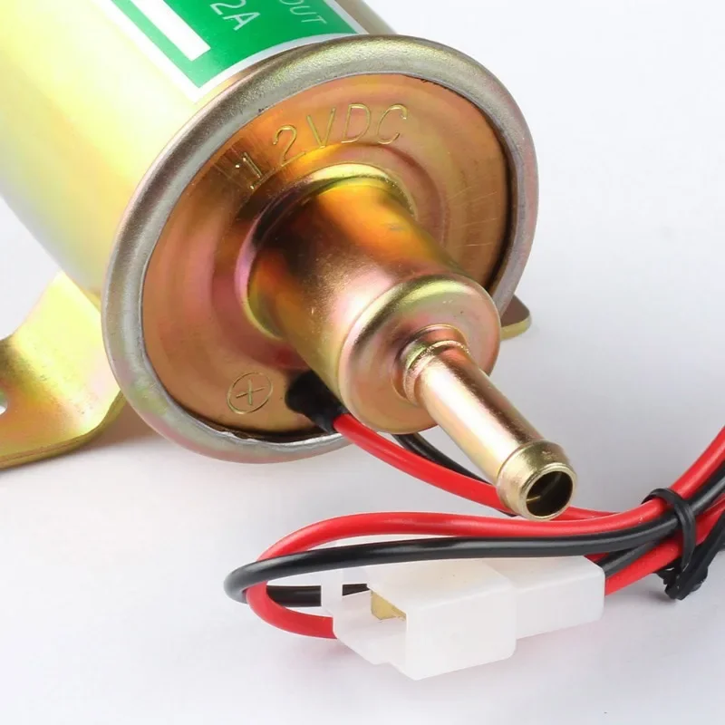 12V HEP-02A Gold Fuel Pump Brand New 12V Universal 2.5-4PSI Gas Diesel Inline Low Pressure Electric Fuel Pump