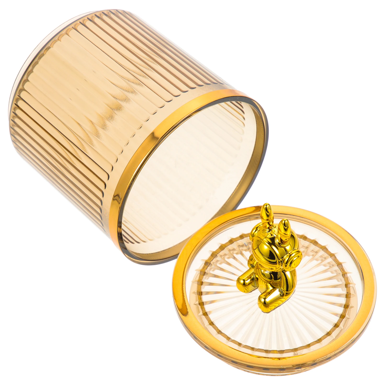 

Space Rabbit Storage Jar Retro Astronaut Figurine Lid Transparent Acrylic Organizer Bathroom Vanity Decor Desktop for Women