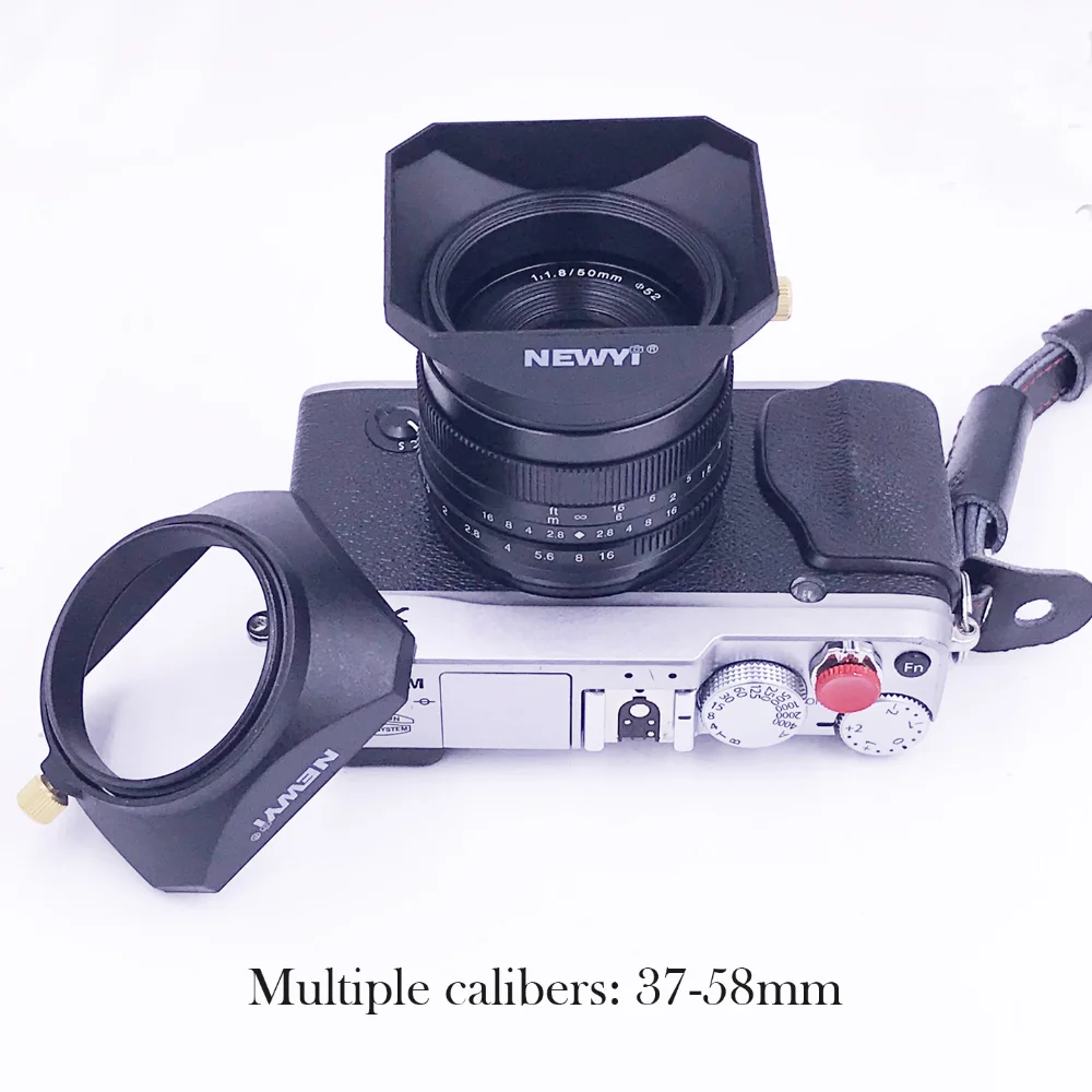 Pare-soleil carré rétro universel, 37 à 58mm, accessoires d'objectif pour Sony, Fujifilm, Olympus, objectif d'appareil photo sans miroir, révélateur de caméscopes