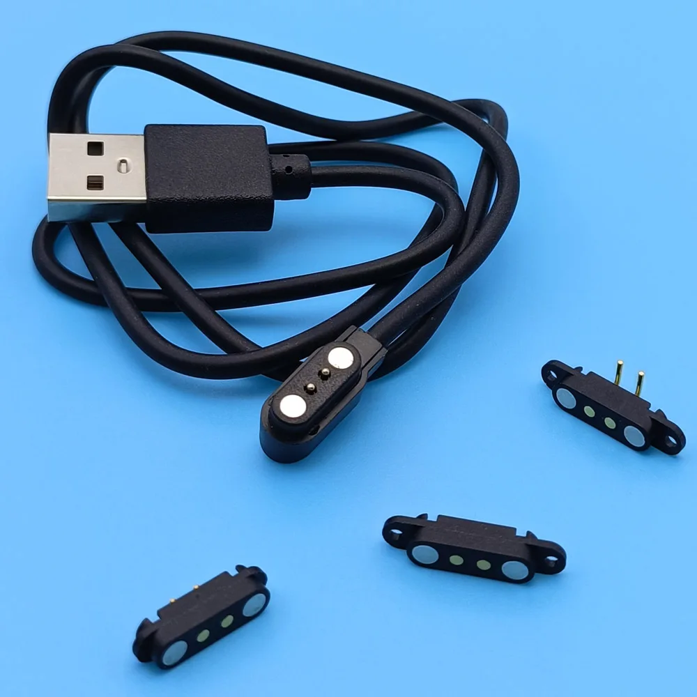 DC Magnetic Female Power Connector 2Pin 2.8mm Pitch Pogo Pin Connector Magnetic Pogopin Charging Cable Spring Loaded