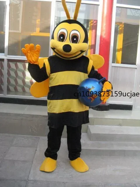 Yellow Bee Mascot Costume Animal Honeybee Cosplay Costume Birthday Party Fancy Dress Cartoon Character Carnival Event Prop