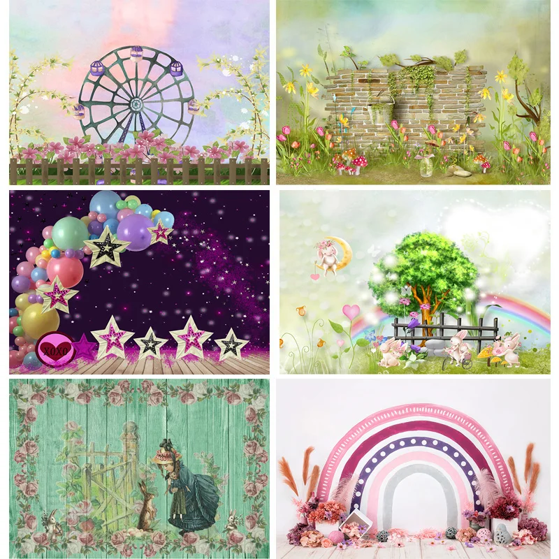 

Jungle Happy Birthday Photography Backdrops Newborn Air Balloon Party Decorations Portrait Photo Studio Background G-14