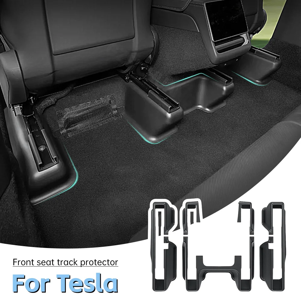 

5PCS Car Seat Rail Cushion Cover For Tesla Model Y Juniper 2025 2026 Under Seat Protector Scratch Resistant Interior Accessories