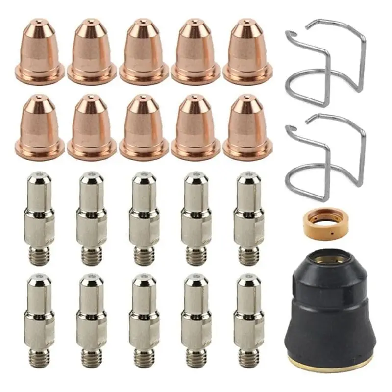 

ABKJ-Electrode Tip Cup Consumables Fit Razorweld CUT 45 CUT45 Plasma Cutter Parts 24 Pcs Kit