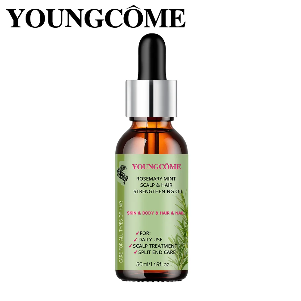 YOUNGCOME Rosemary Mint Scalp Hair Strengthening Oil,Deep Hydration Repairs Damage Enhances Shine Promotes Growth Detangles