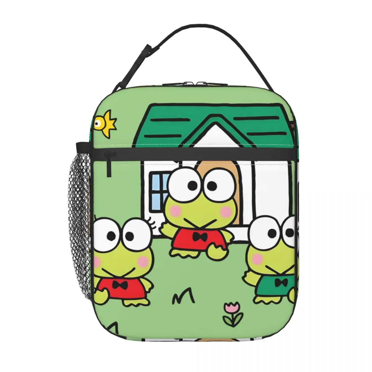 

Custom Keroppi Kawaii Insulated Lunch Bag for Camping Travel Food Cartoon Portable Cooler Thermal Bento Box Women Children