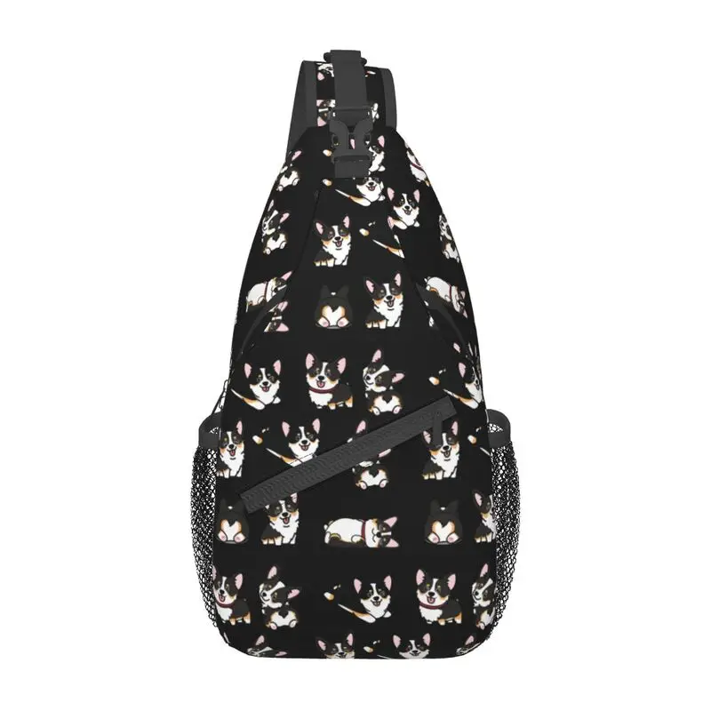 

Cool Kawaii Pembroke Welsh Corgi Dog Sling Bag for Traveling Men's Animal Pet Crossbody Chest Backpack Shoulder Daypack