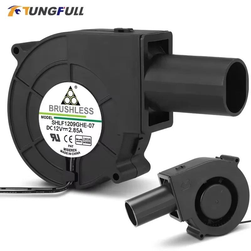 Ventilateur soufflant turbo DC 12V à vitesse réglable, grand volume d'air, pour poêle à huile usagée et poêle à bois