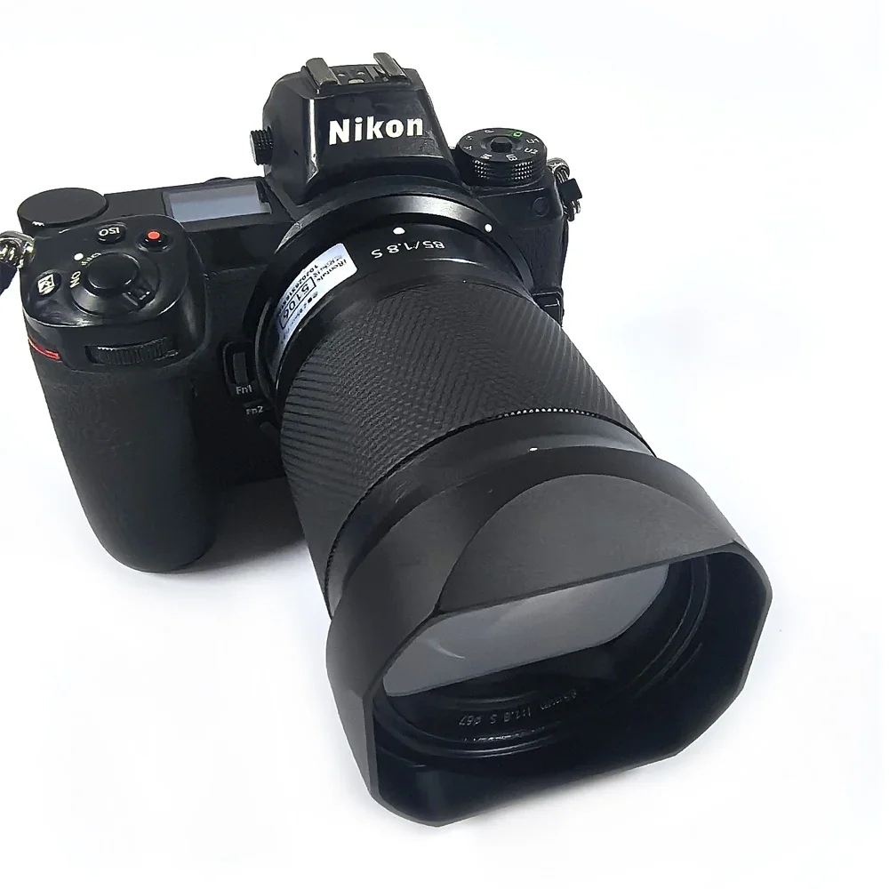 Design for Nikon NIKKOR Z85mm F1.8S Aluminium Bayonet Square Lens Hood Comes With Metal Cap