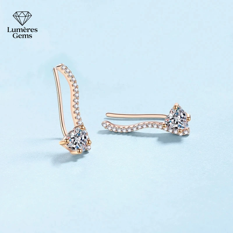 

Romantic Girlfriend Birthday Gift 18K Rose Gold Stud Earrings 1CT Moissanite Diamond Women Wedding Fine Jewelry Valentine'S Day