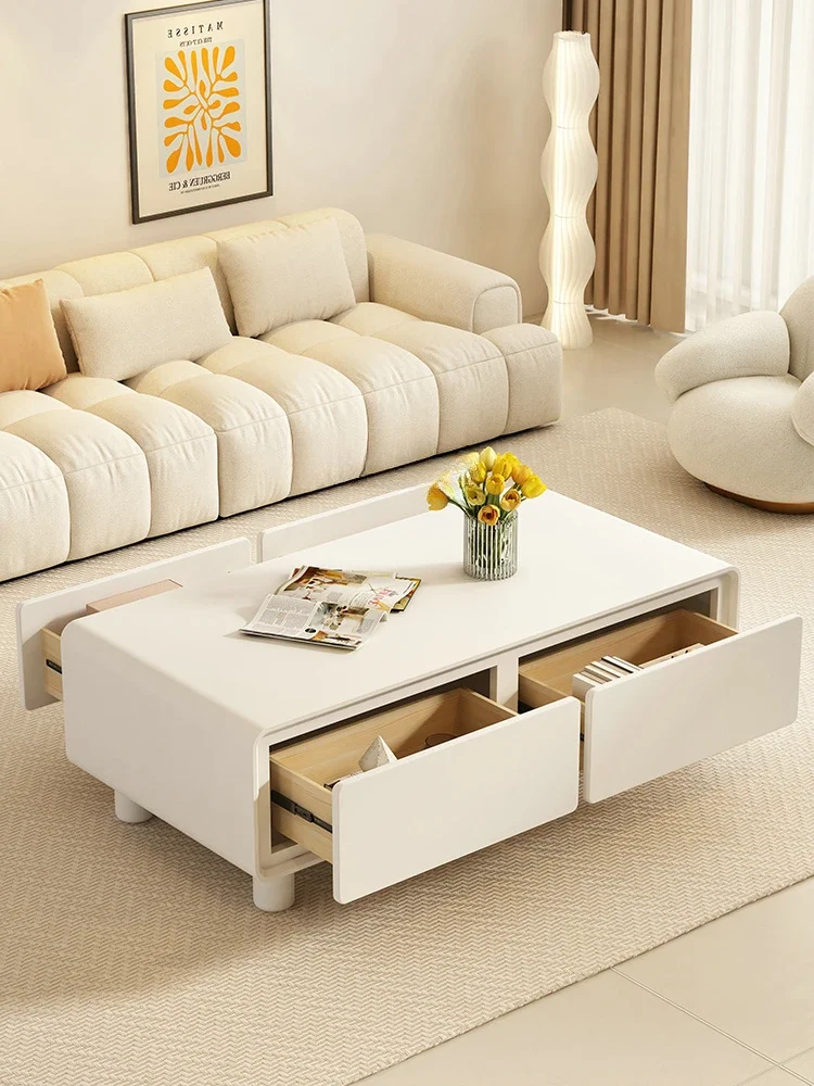 Cream Style Living Room Coffee Table Light Luxury Household Simple Small Apartment Modern Rectangular Tea Table