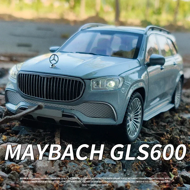 1:24 Mercedes-Benz Maybach GLS600 Modello di auto in lega Fonde sotto pressione Veicoli giocattolo in metallo Modello di auto Simulazione Suono Luce Regalo per bambini A101