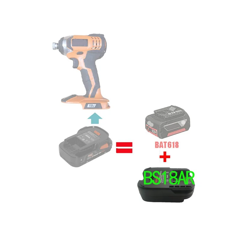 A96I-BS18AR バッテリーアダプター 18V リチウム電池用 Aeg Ridgid 18V/20V 電動工具アクセサリーコンバーター