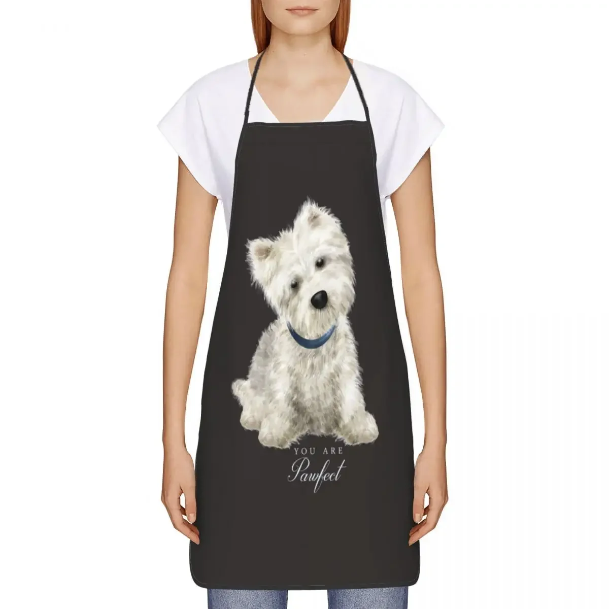 Westie West Highland White Terrier Dog Aprons Women Men Adult Unisex Kitchen Chef Bib Tablier Cuisine Cooking Baking Gardening