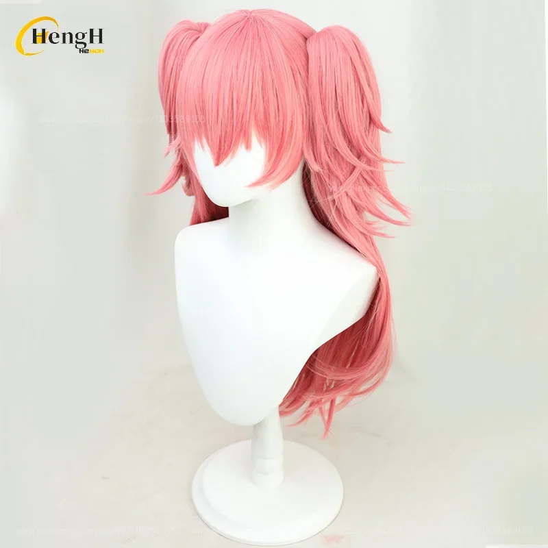 70cm longo momoi airi peruca sintética anime cosplay rosa rabo de cavalo clipes peruca feminina resistente ao calor perucas de festa de halloween + touca peruca