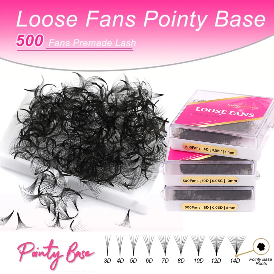 

Lashprofessor Promade Volume Loose Fans Eyelashes Extensions Handmade Pointy Base Premade Volume Fans Makeup Loose Fans Lashes