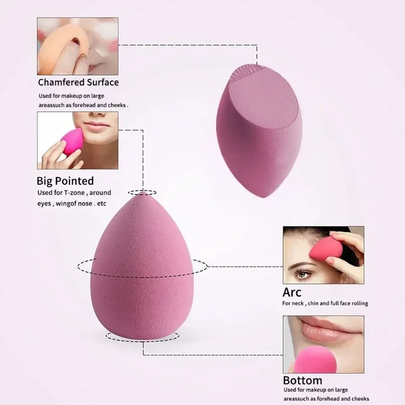 5 sztuk gąbka do makijażu Blender Beauty Egg kosmetyczny Puff miękkie gąbki do podkładu Puff do pudru kobiety makijaż narzędzia kosmetyczne