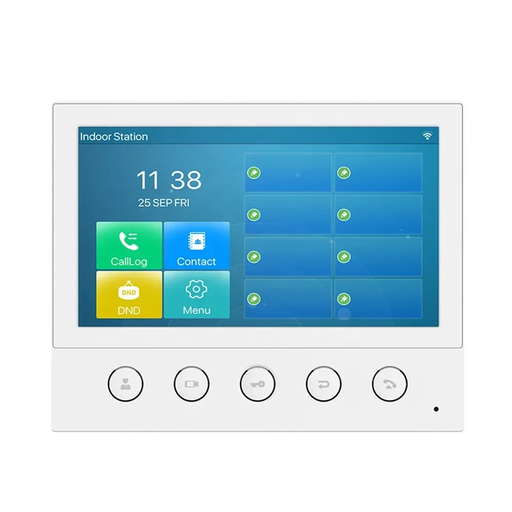 2025i53W SIP Indoor Station Door Intercom Security  Wall Mount Desktop Installation 7 Inch VoIP Display Touch Screen