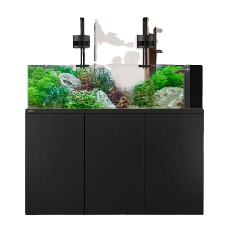 Customized Sizes large and medium fish tank aquariums for marine and freshwater with overflow sump cabinet