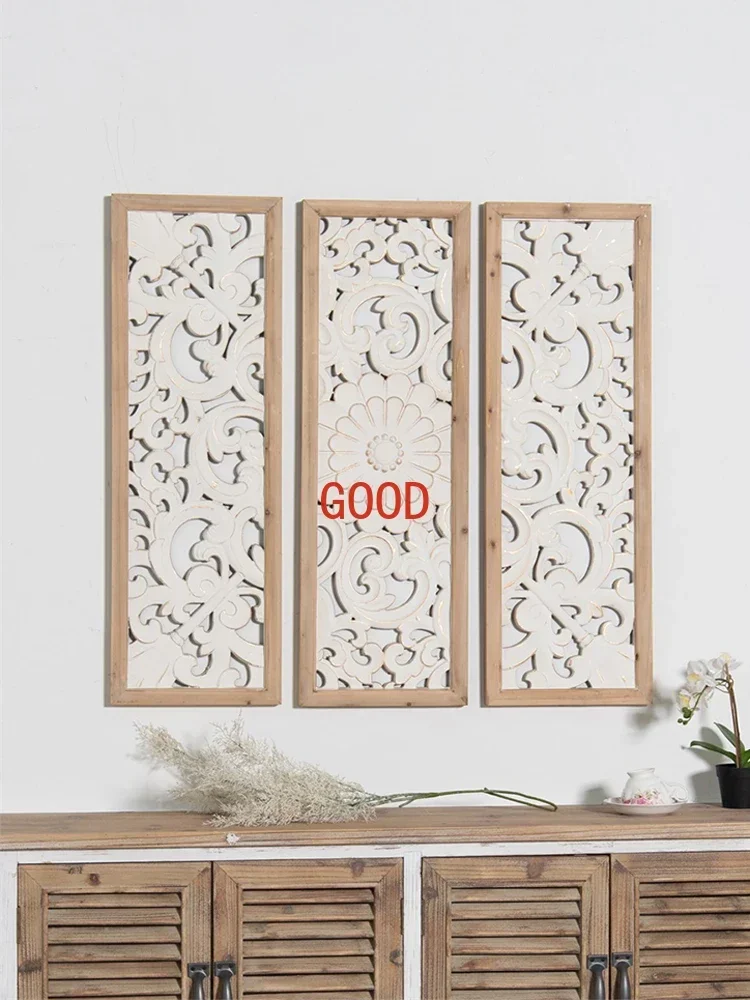 Amerikanische Retro-Alte, geschnitzte Wanddekorationen, Wohnzimmer-Hintergrundwand, Verandadedekorationen, kreative Kombinationswandbehang