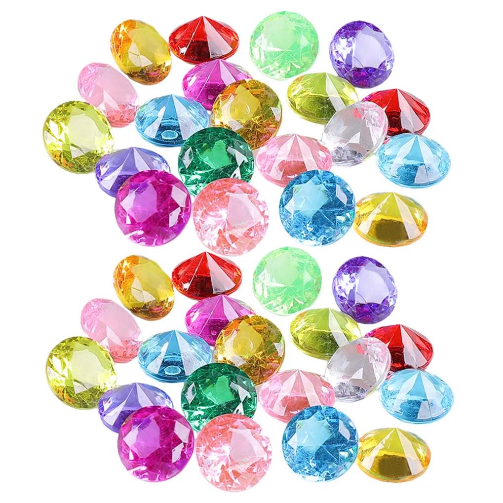 

60 Pcs Jewel Toy Colorful Pool Toys Gem for Kids Acrylic Gems Underwater Swimming Kids' Early Education