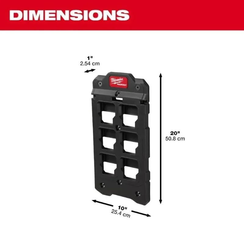 MILWAUKEE 48-22-8486 PACKOUT™ Compact Wall Plate Bearing Impact Resistance Polymer Multiple Rows Of Wall Panels Milwaukee Tool