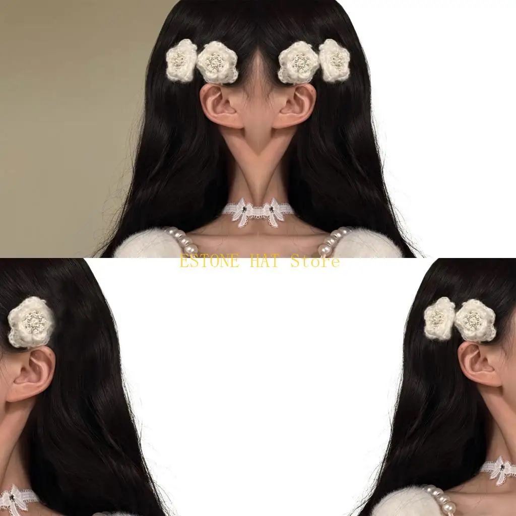 

49MF Glittering Snowflake Hair Clip For Women NonSlip Hair Accessories Styling For Work Parties