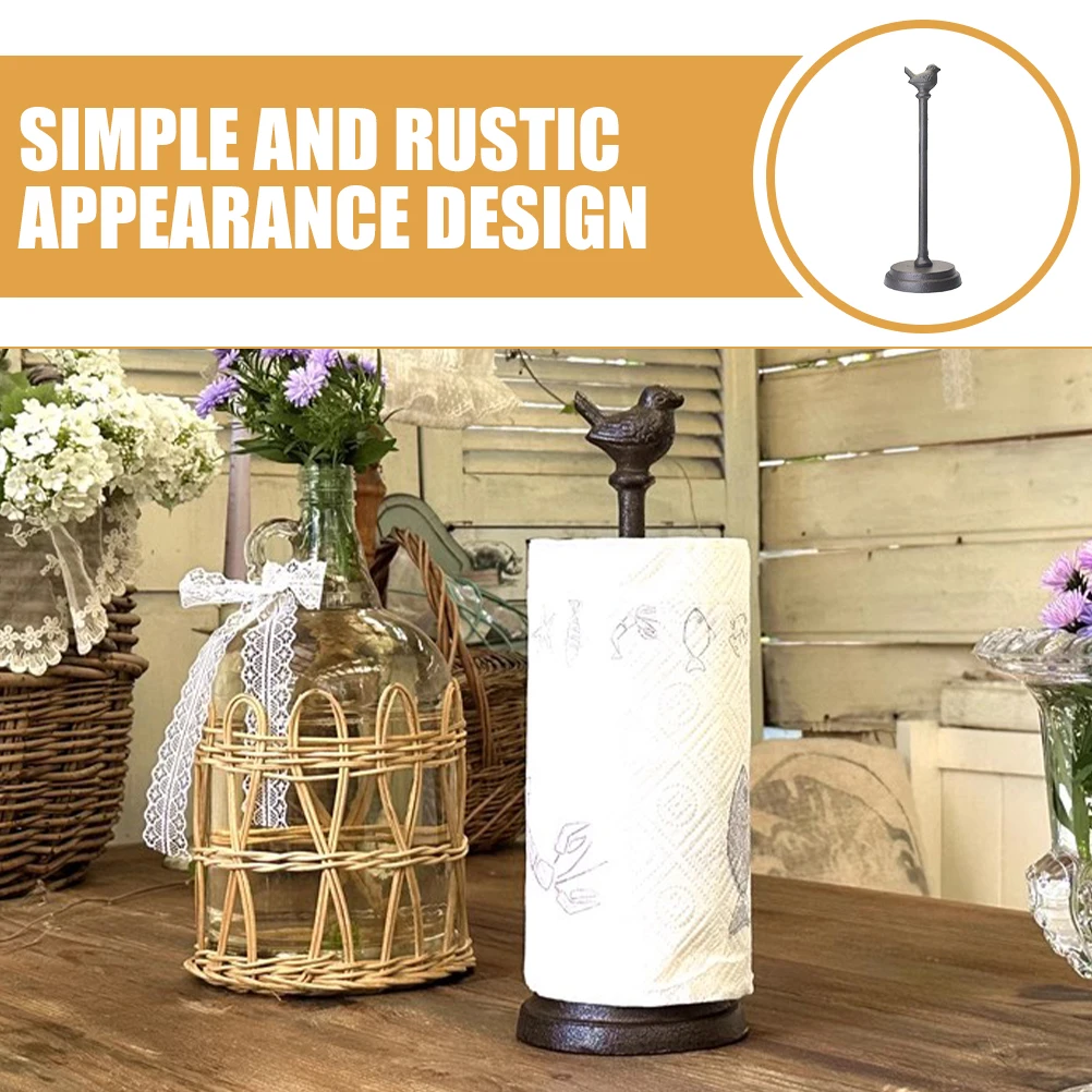

Bird Statue Roll Paper Holder Metal Kitchen Towel Stand Non-Slip Countertop Storage Paper Towel Holder For Bathroom Farmhouse