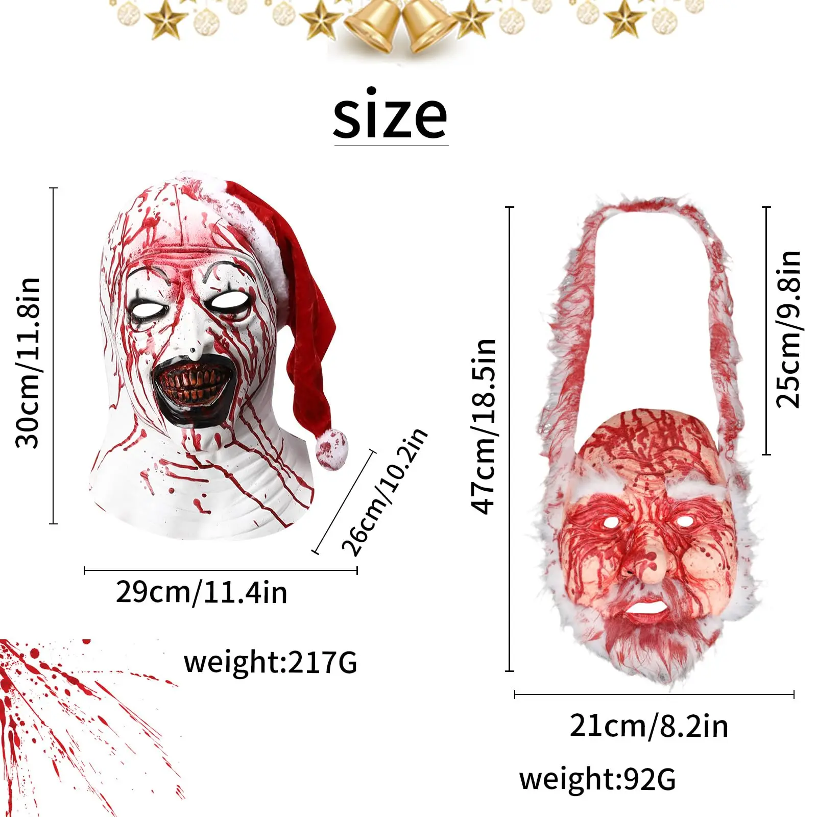 블러디 클라운 마스크 아트 더 클라운 라텍스 마스크 무서운 킬러 풀 헤드 헬멧 할로윈 코스프레 의상 소품 성인용