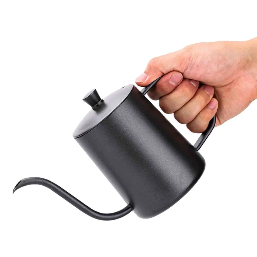 304 Stainless Steel Pour Over Coffee Kettle 350ml Long Narrow Spout Gooseneck Kettle Precision Spout With Lid Drip Coffee Pot