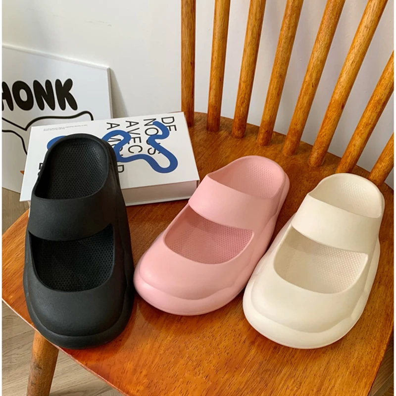 2022 New Slippers Women Fashion Flowers Summer Thick Bottom Outdoor Sandals Cut-outs Non-slip Home Bathroom Slides Female Shoes