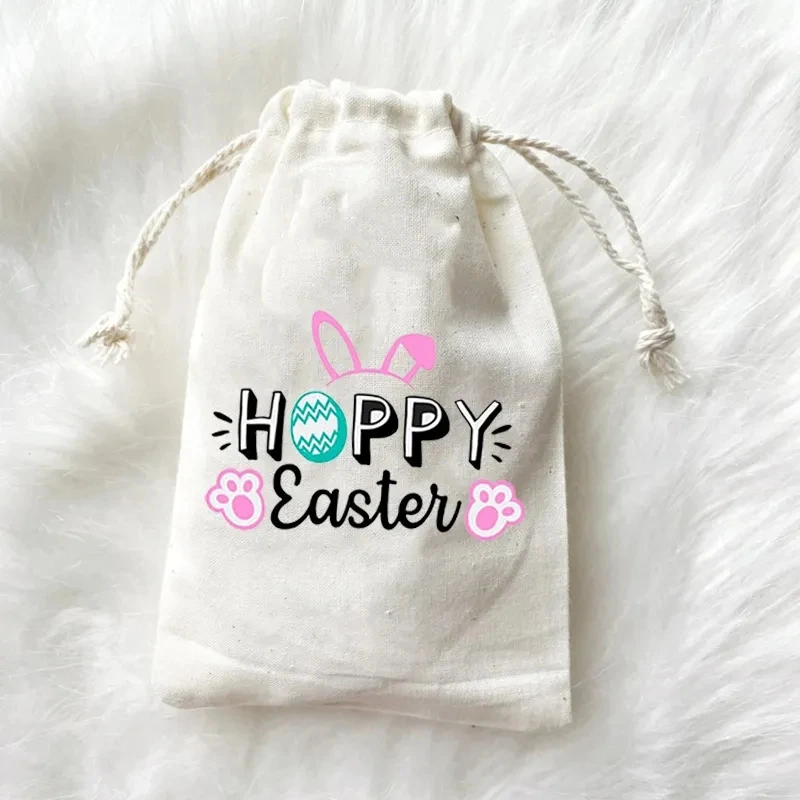 12Pink blue boy girl Bunny rabbit chocolate gift present bags egg hunt basket kid happy Easter party Dessert table decoration