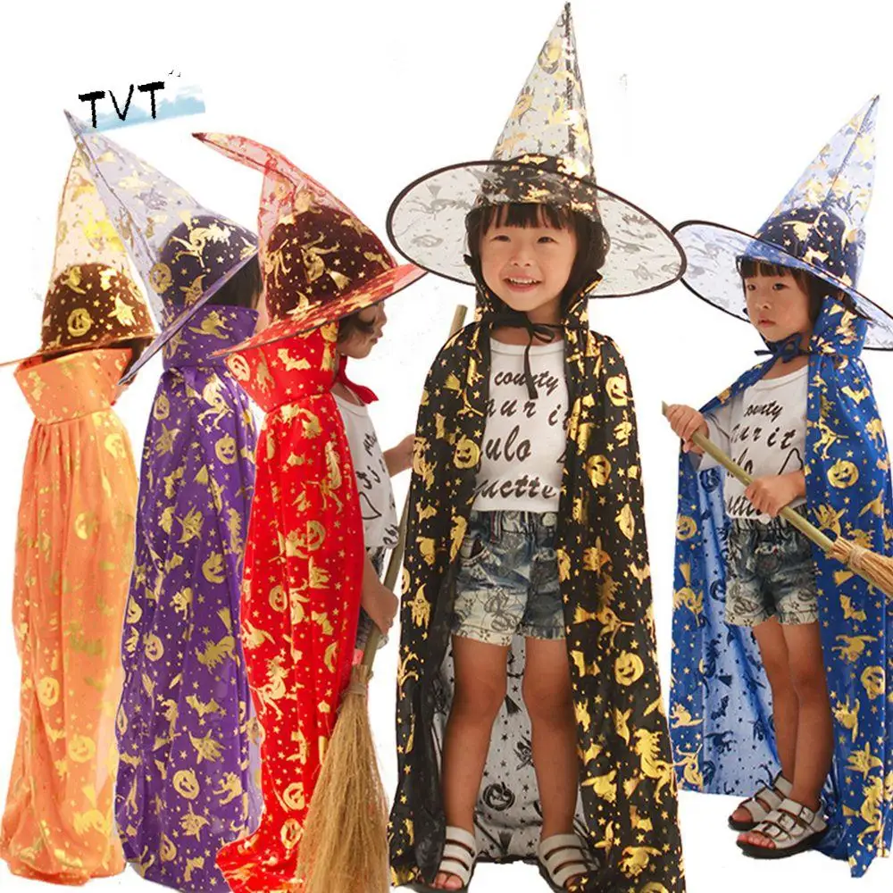 

Show Ghost For Boys Girls Bat Hat Pumpkin Performance Clothes Children Cosplay Costumes Halloween Cloak Sets Scary Costumes